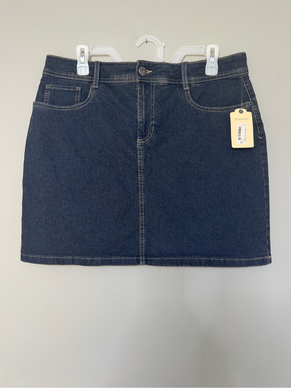 St John’s Bay Dark Blue Denim Mini Skirt - Classic Casual